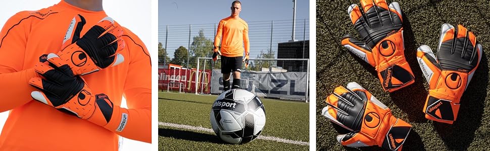 Молодіжні воротарські рукавиці uhlsport унісекс 5 флуоресцентні помаранчеві/чорні/білі