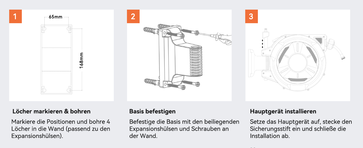 Шланговий барабан SUNPOW настінний 30м для саду, тераси та двору. Автоматичний намотувач, поворотна стіна, 10 функцій розпилення. Діаметр 16 мм.