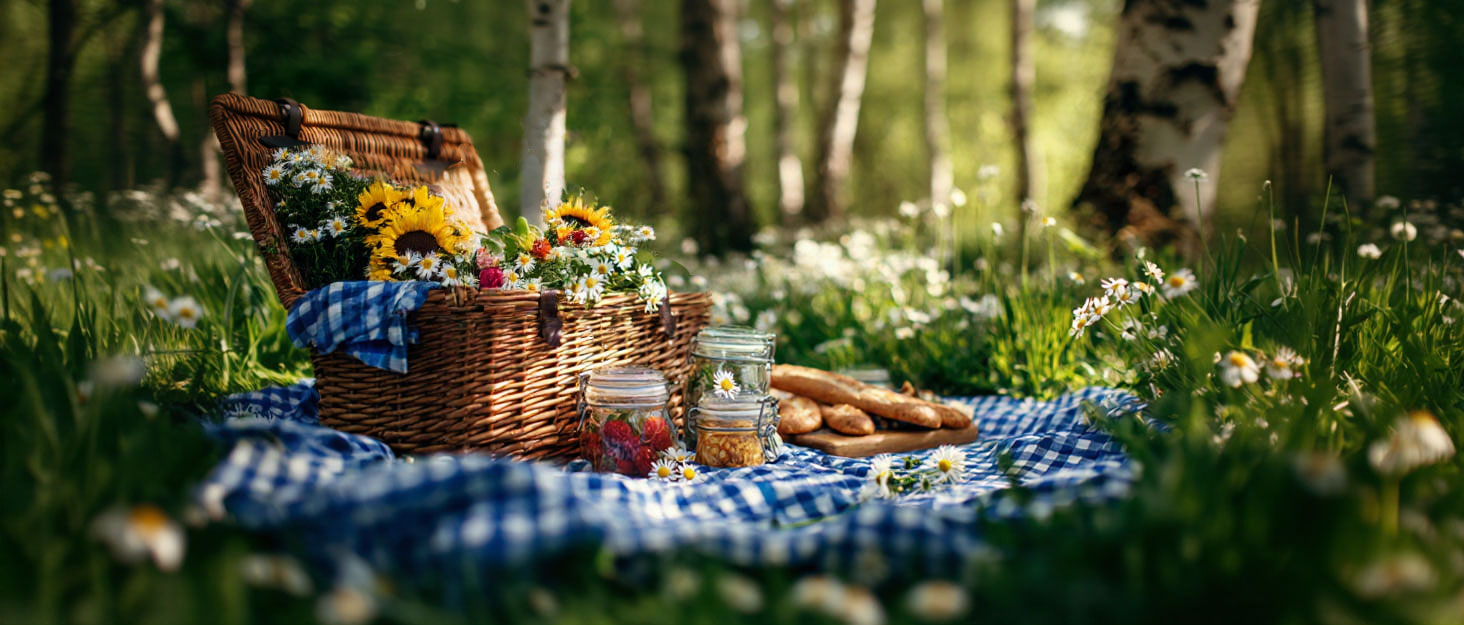 Набір для пікніка на 4 особи з термосумкою, флісовою ковдрою, столовим приладдям, для кемпінгу, пляжу, подорожей, походів (Світло-сірий)