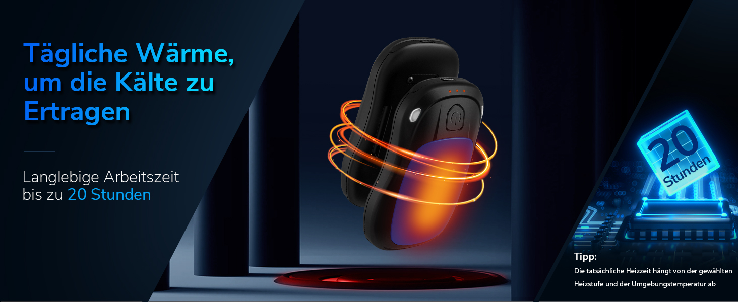 Електричний нагрівач для рук, перезаряджуваний, USB, 2 шт. (блакитний)