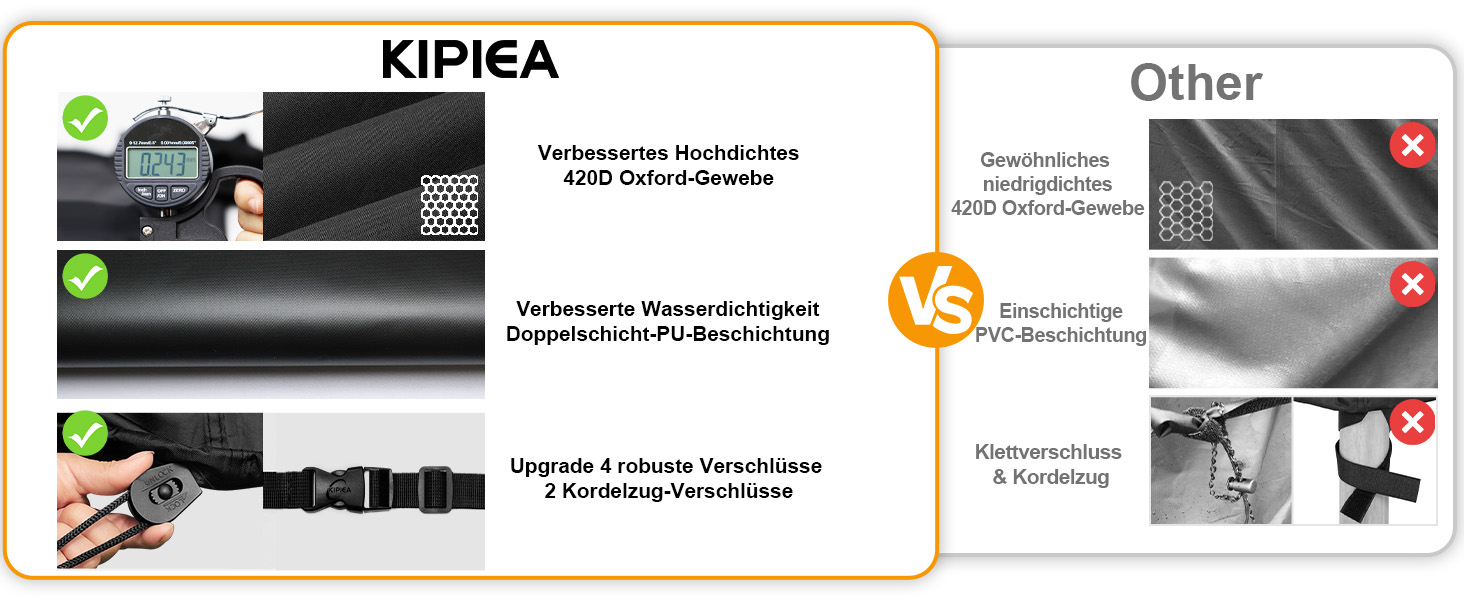 Чохол для садово-патіо меблів Kipiea, водонепроникний, прямокутний, 242x162x100 см