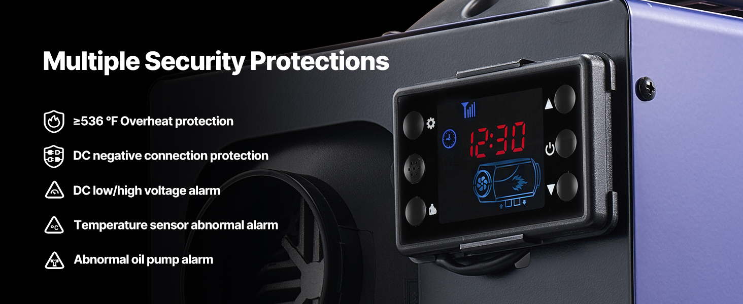 Дизельний обігрівач VEVOR 8 кВт, 12/24 В, портативний, з пультом ДУ та LCD, низький шум, бак 4,5 л для автодому/Вантажівки