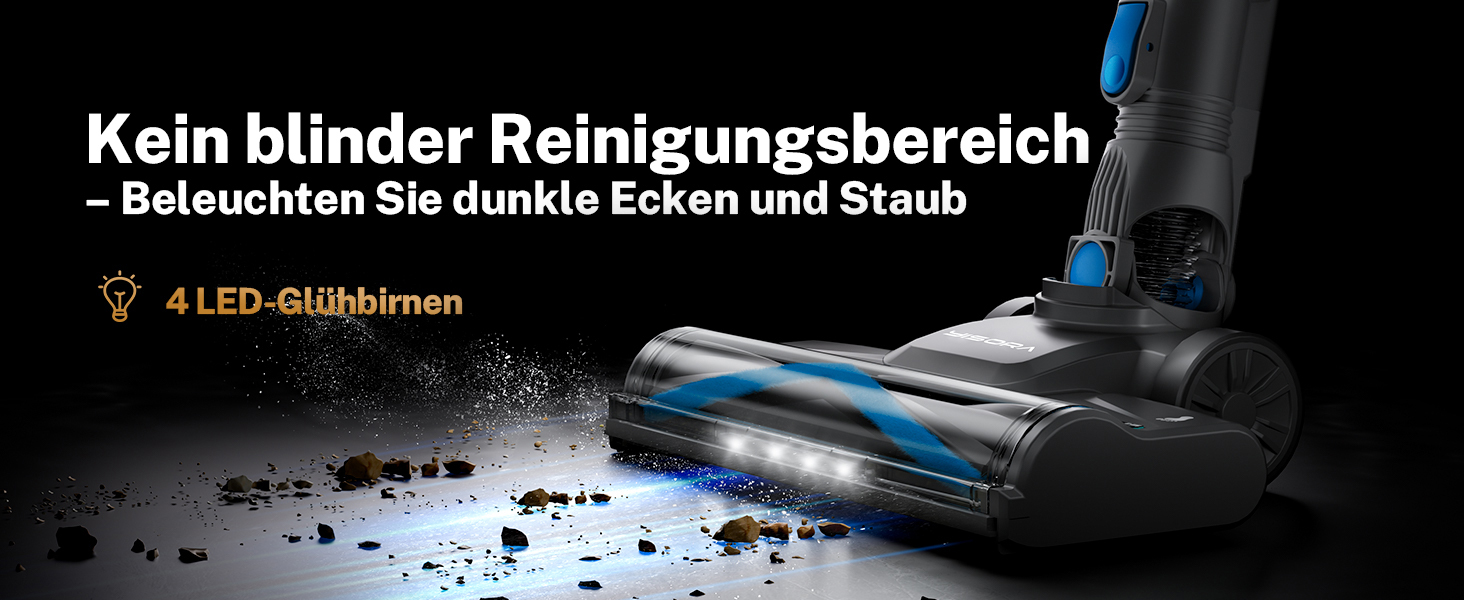 Бездротовий акумуляторний пилосос для дому, 25000Pa, 175W, 50 хвилин роботи, антизаплутана щітка, самостійна парковка, легкий, для килимів, твердих поверхонь, шерсті тварин (блакитний)