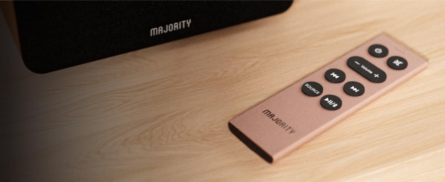 Bluetooth колонка Majority D100 100W HiFi – активна стереосистема з HDMI ARC, Xtra Bass, дерев'яний корпус