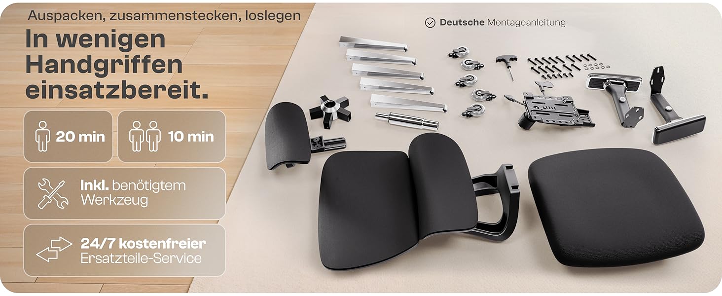 Ергономічне крісло Galahad Merlin (чорний) - офісне, для ігор, 150 кг | Крісло для роботи та дому