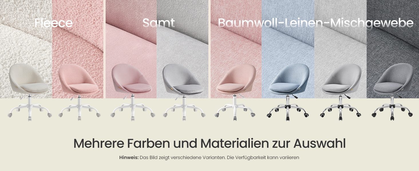 Крісло SONGMICS для офісу та дому, крісло для макіяжу, регульоване по висоті, сірий колір, тканина (OBG020G04)