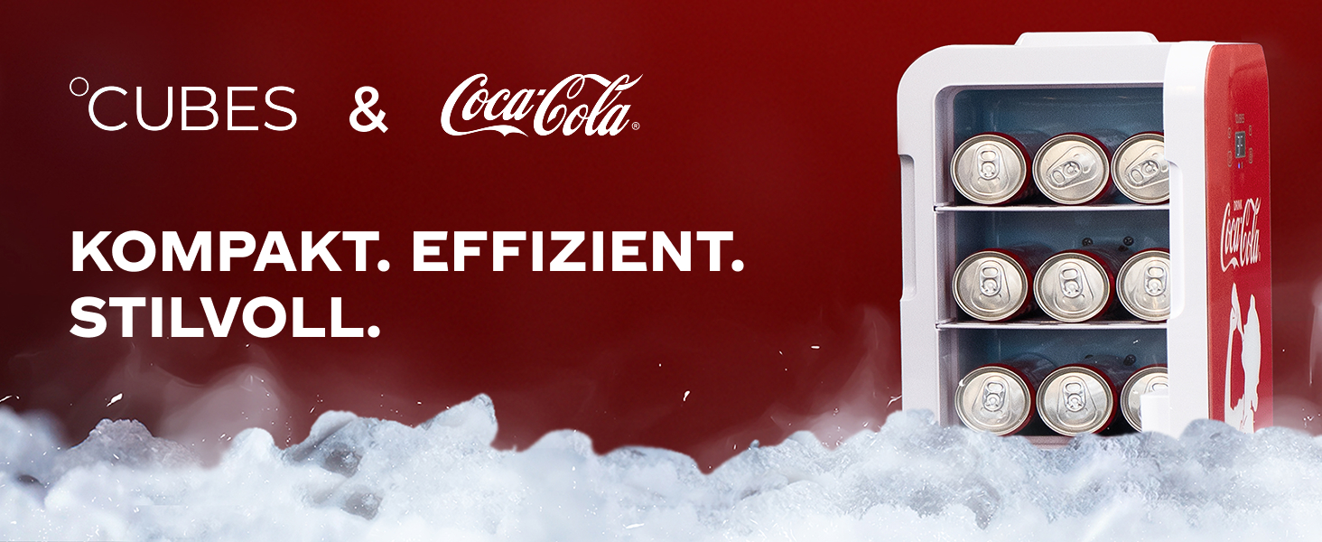 Автомобільний міні-холодильник Coca-Cola °CUBES 9,3л з LCD-дисплеєм та скляними дверцятами, 12В/220В