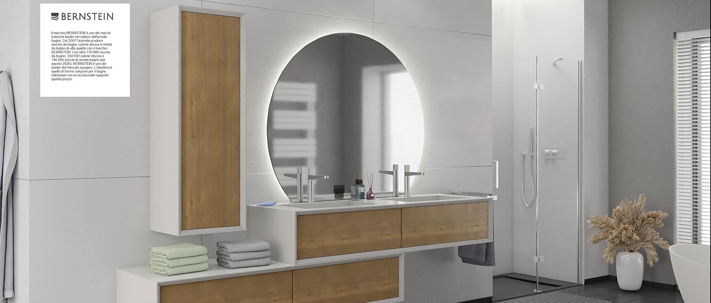 Стілець для ванної кімнати Bernstein Badhocker PB4001 з мінерального каменю, білий матовий, 43 x 43 x 23,5 см, водонепроникний, антиковзкий, без запаху, універсальний для сидіння та зберігання