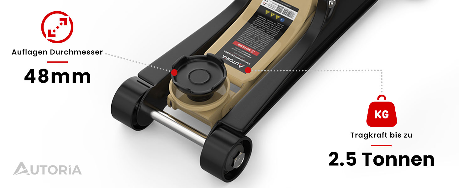 Гідравлічний домкрат Wagenheber 2.5T низькопрофільний для легкових авто та авто з заниженою підвіскою, до 2500 кг, бежевий + 3 гумові накладки та адаптер