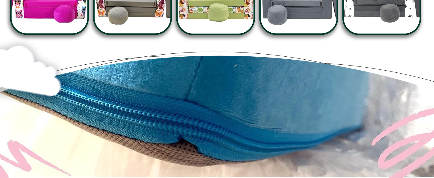 Дитяче розкладне ліжко-диван 3в1 All4All Kindersofa - зручна дитяча меблі для ігор та сну. Різні кольори та малюнки (сірий, рожевий, зелений, тваринні мотиви). Модель AX2 сірий + Balons