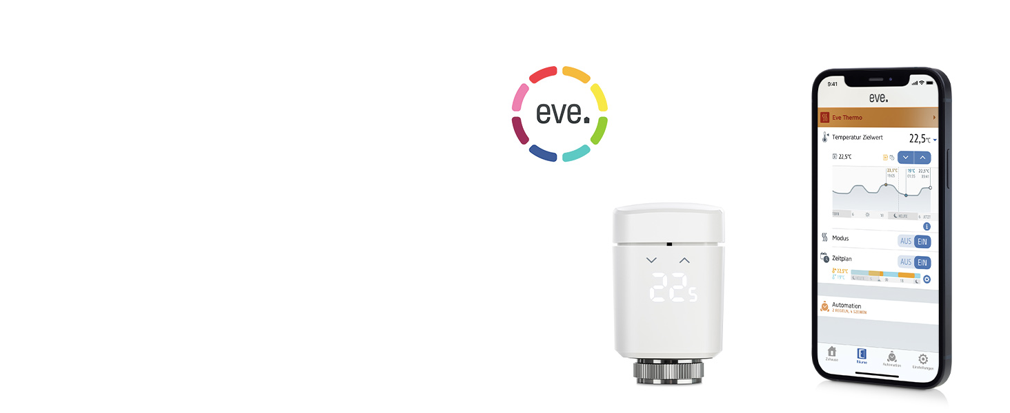 Розумний термостат для радіатора Eve Thermo (Apple HomeKit), білий