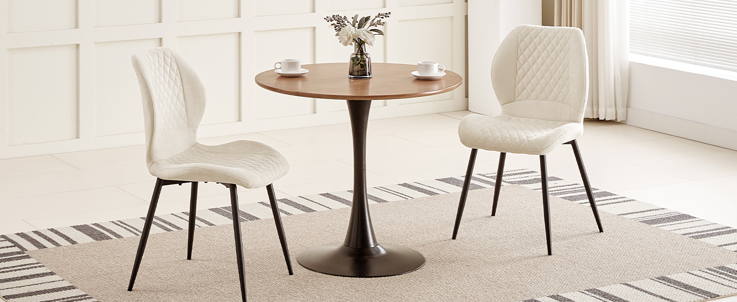 Набір з 4 оббивних ергономічних стільців для їдальні, кухні, вітальні, ресепшену, коричневого кольору