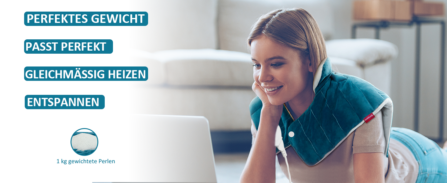 Електричний гріючий накидка Comfytemp для шиї та плечей з 9 рівнями нагріву, таймером до 9 годин, вагою 1 кг, 56x48 см, Navy Blue (темно-синій), пральна