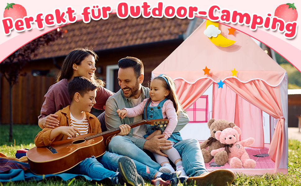 Дитяче намет-ігровий будиночок для дівчаток з килимком та світлодіодними зірками, намет-ігровий будиночок для дітей, намет-принцеса для дівчаток, іграшка-подарунок для дівчаток 3, 4, 5, 6, 7 років