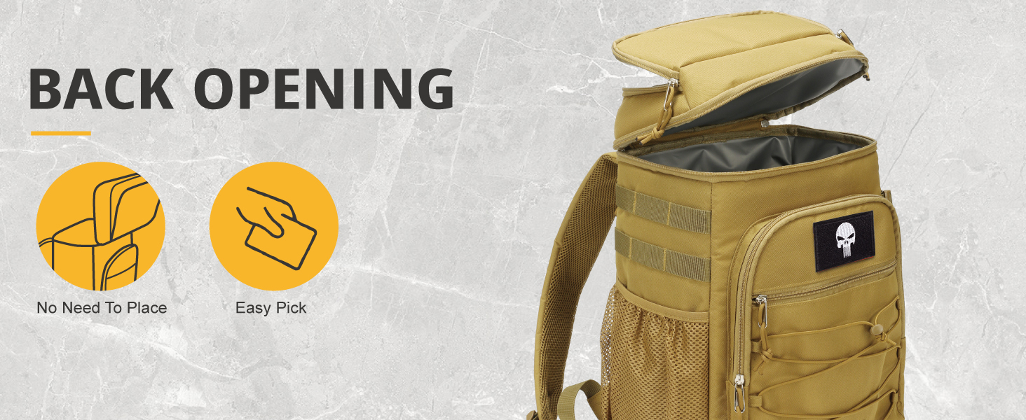 Тактичний холодильний рюкзак 25L – ізольований, водовідштовхуючий, міцний. Ідеальний для роботи, відпочинку, кемпінгу та піших прогулянок (Колір: Коричневий)