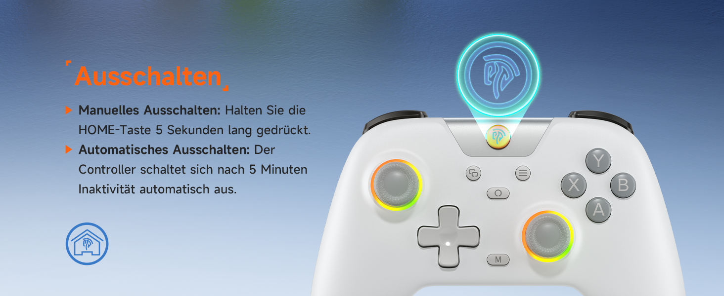 Контролер EasySMX X05 для ПК/Switch/Steam/Android з підсвічуванням RGB, бездротовий, з аналоговими джойстиками та тригерами, Bluetooth (білий)