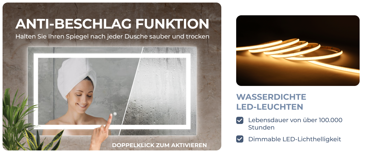 Дзеркало для ванної кімнати BR Bringer LED з підсвічуванням 60x80 см, антизапарник, диммування, 3 кольори світла, сенсорне управління, модель BRS102