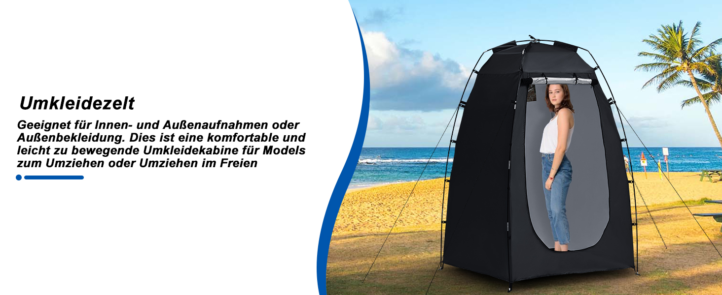 CLIPOP Намет Pop-Up, водонепроникний, легкий, одношаровий, для весняного кемпінгу, простий у встановленні – для пляжу, походів, фестивалів, на відкритий простір, чорний