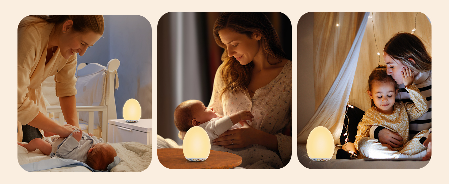 Нічник-ліхтарик MediAcous для дітей та малюків з 8 кольорами, регулюванням яскравості, таймером 1 година та сенсорним керуванням. Декоративний нічник з мисливцями для дитячої кімнати (білий)