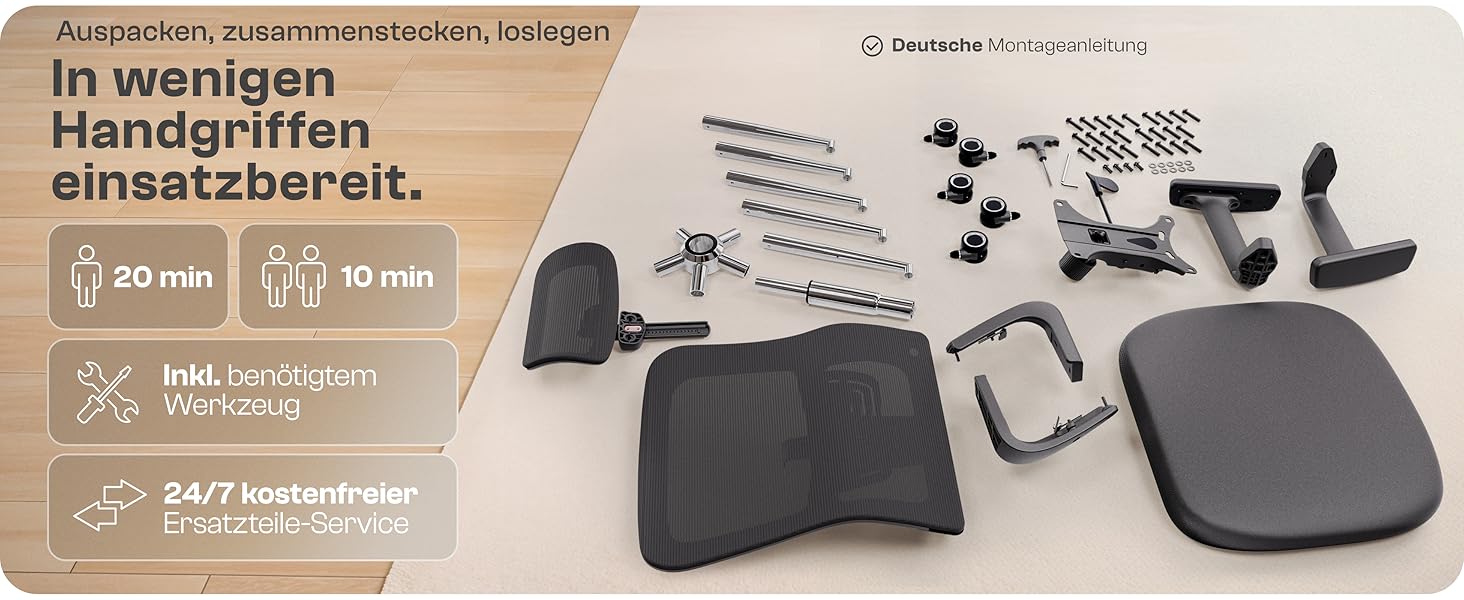 Ергономічне крісло Galahad - офісне, ігрове, поворотне | Макс. 150 кг | Чорний