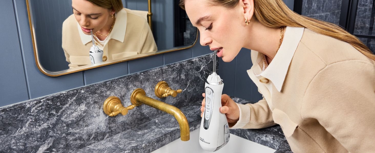 Waterpik Професійний іригатор, Тест-переможець 2025, Технологія Precision Pulse, Сертифікат TÜV, видалення нальоту до 99,9%, 6 насадок, 10 режимів, таймер, чорний