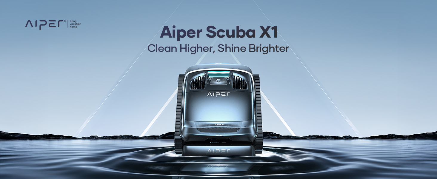 Робот-пилосос для басейну AIPER Scuba X1 з Wi-Fi, 25200 л/год, фільтр 3 мкм, для вбудованих басейнів, синій