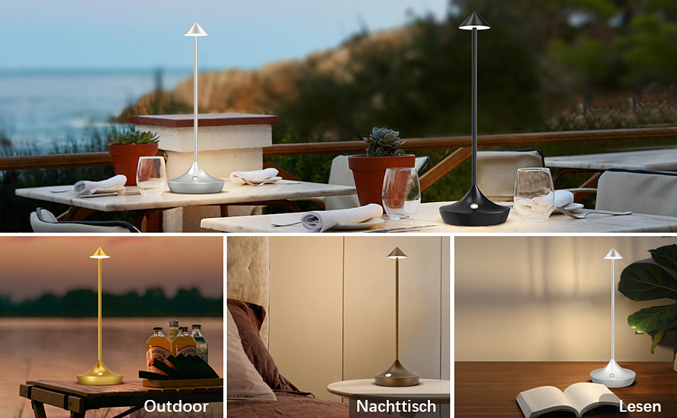 LED-лампа Hapfish на акумуляторі, 2 шт., бездротова, регульована яскравість, водонепроникна, для дому та вулиці, браун