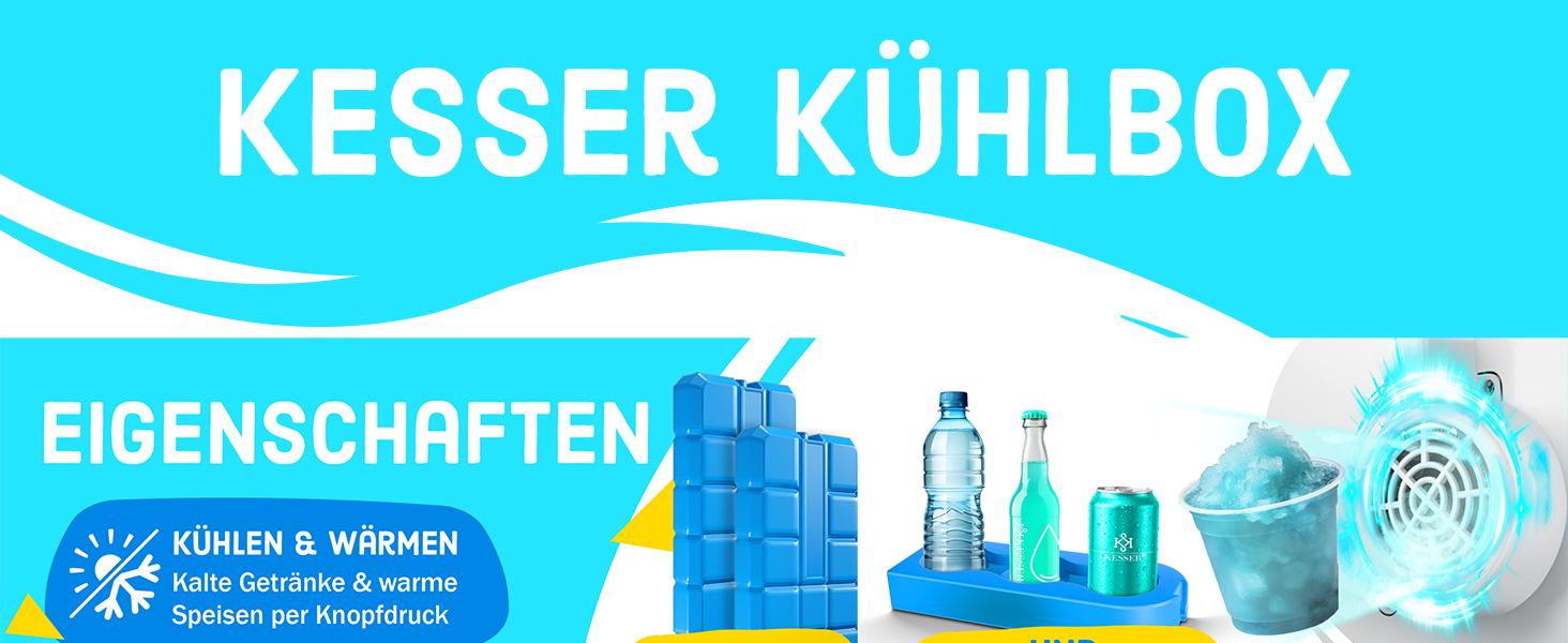 Автомобільний термобокс KESSER 24л: Електричний холодильник/грілка 12/230V для авто, човна, кемпінгу. Режими ECO та MAX, колір антрацит