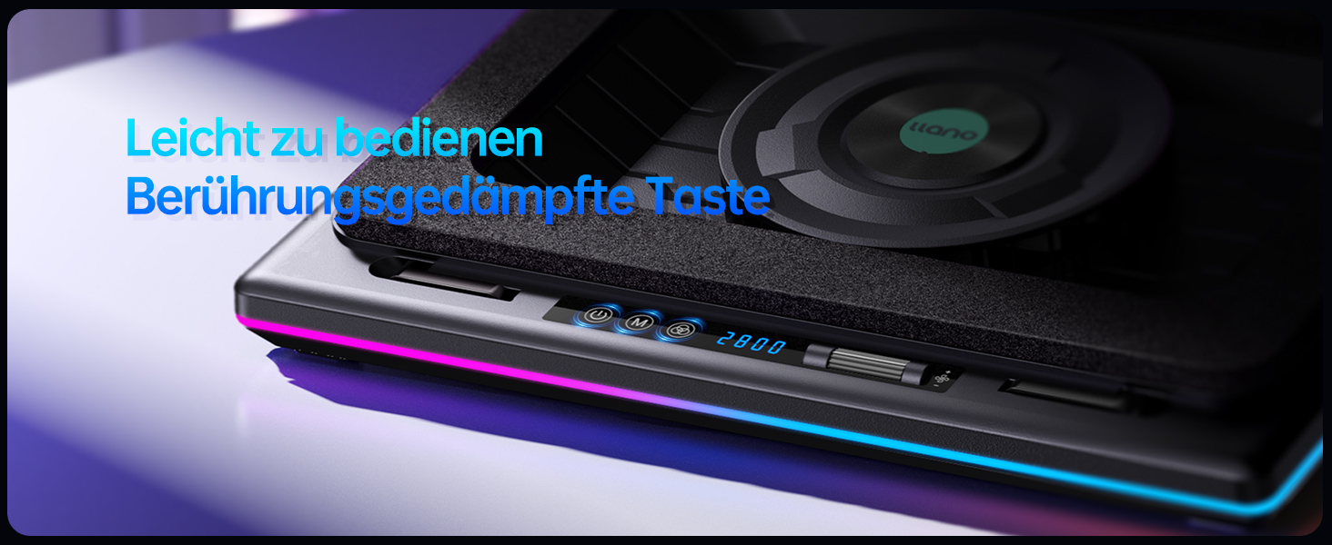 Ігровий охолоджувач для ноутбука llano V12 RGB Cooling Pad, підставка з вентиляторами, чорний