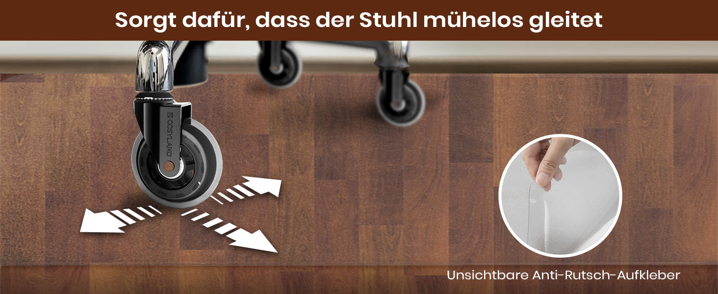 Килимок під офісне крісло COSYLAND, напівпрозорий, 120x150 см