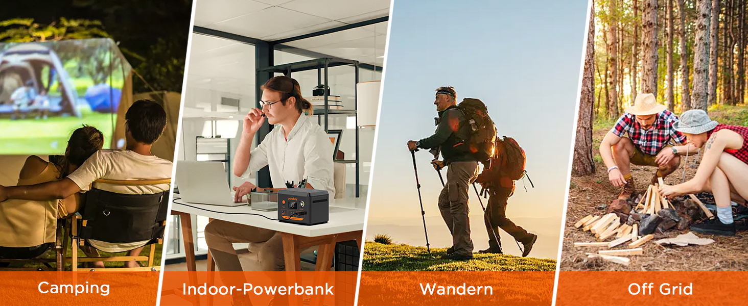 Портативна електростанція POWKEY 30000mAh з LiFePO4 акумулятором, 100W USB-C, LED-ліхтар для ноутбуків, iPhone, MacBook, Samsung та інших пристроїв