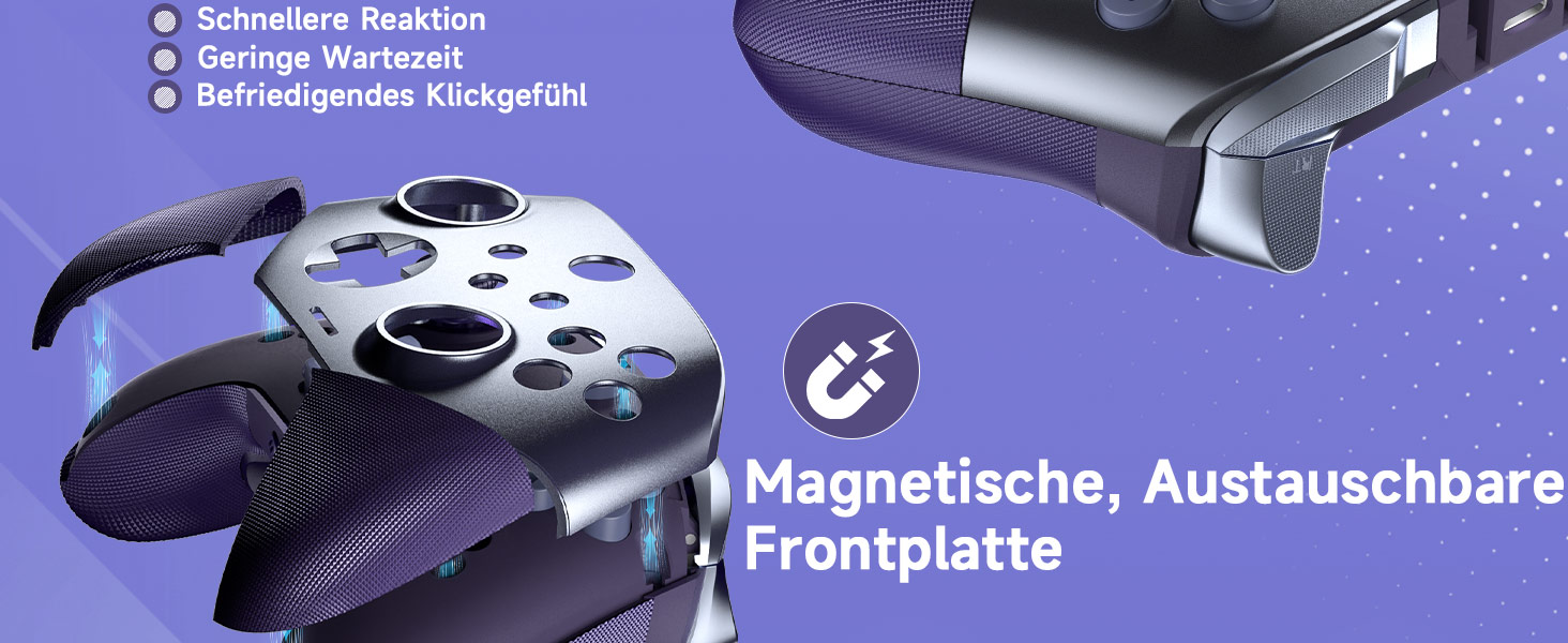 Контролер EasySMX X10 для ПК з датчиками Hall, Bluetooth, механічні кнопки, без дрифту, сумісний з PC/Switch/Steam (Сірий/Фіолетовий)