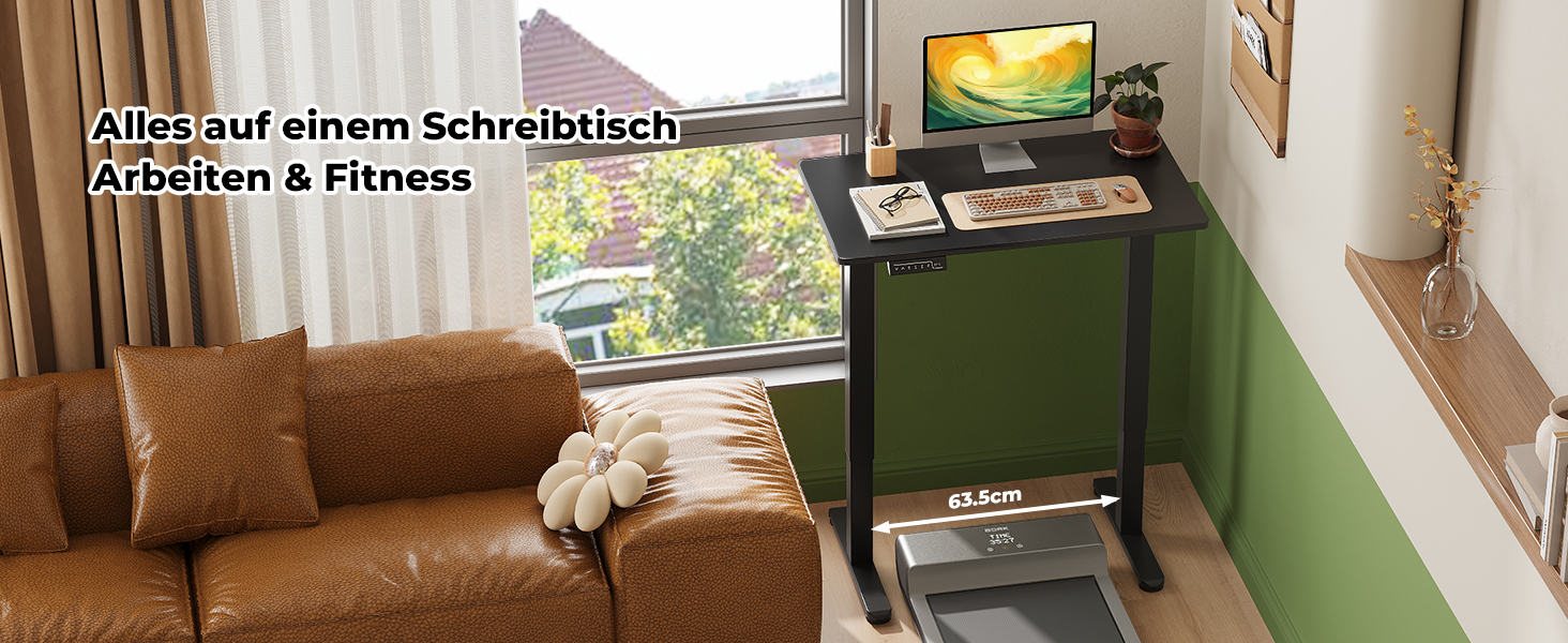 Електричний регульований стіл Gibbon Mounts 88x50 см для дому та офісу, чорний