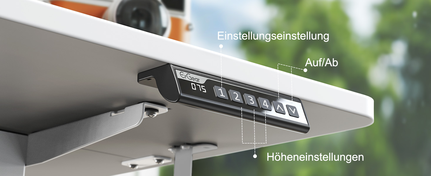Електричний регульований стіл ErGear 140x70 см з пам'яттю, для дому та офісу, з кріпленням