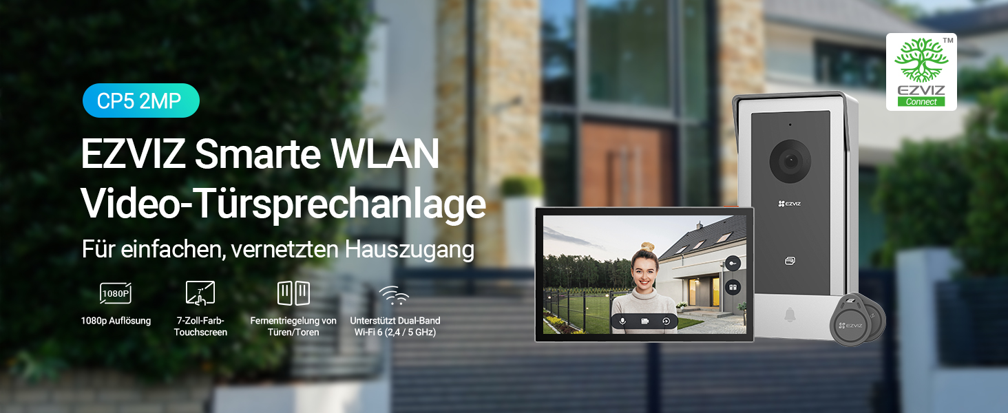 Відеодомофон EZVIZ CP5 сірий: WiFi, 7