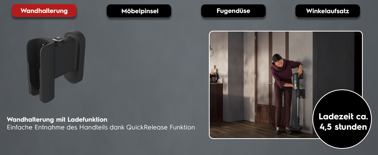 Акумуляторний пилосос AEG Serie 7000 Granitgrau: потужний, легкий (2,2 кг), ергономічний, з 70% перероблених матеріалів, до 50 хв роботи, 120 м², 2в1, 5-рівнева фільтрація, для всіх типів підлоги, автоматичний, сірий, AP71UB14AM