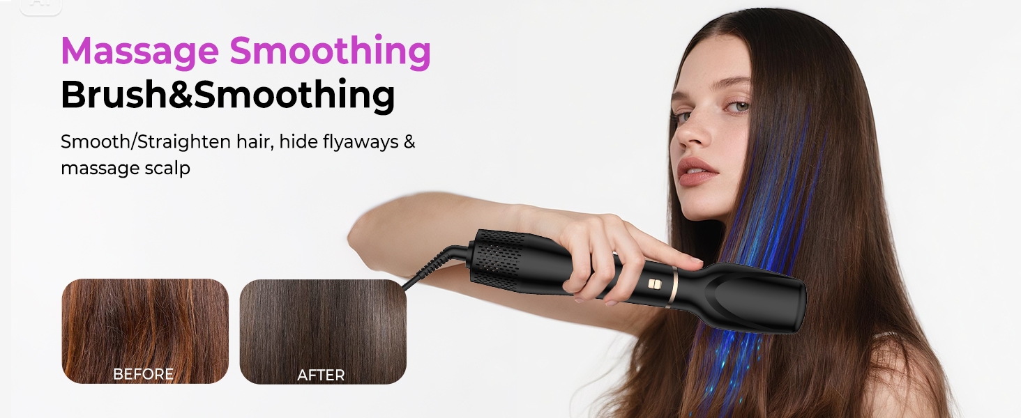 UKLISS Airstyler 5-в-1: Професійний фен-щітка з іонізацією, авто-завивкою 32мм для об'єму, сушіння, випрямлення та завивки волосся будь-якого типу, чорний