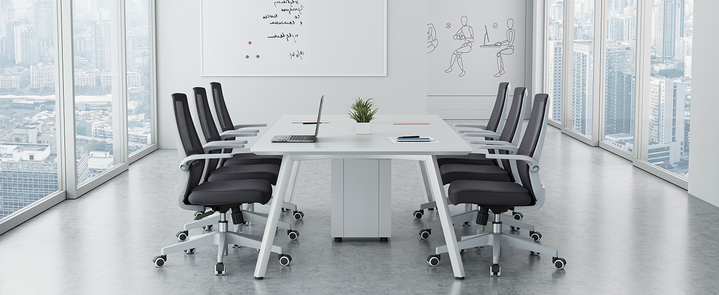 Офісний стілець SIHOO ергономічний з регульованими підлокітниками, підтримкою попереку, м'якою спинкою з сітки та коліщатками, поворотний комп'ютерний стілець (Чорний, Сучасний)