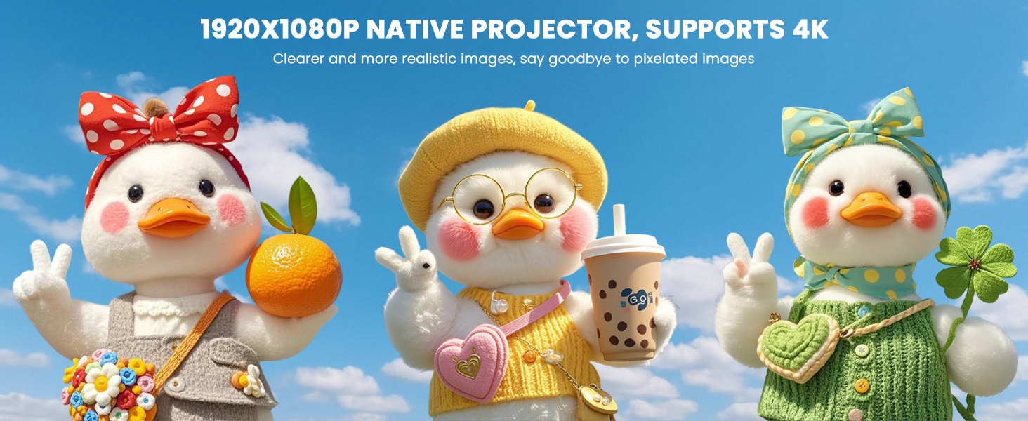 Портативний проєктор Beamer 4K з автофокусом та WiFi 6, Bluetooth 5.4 (2025 модель) – підтримка HDMI, USB, TV Stick, Laptop, чорний