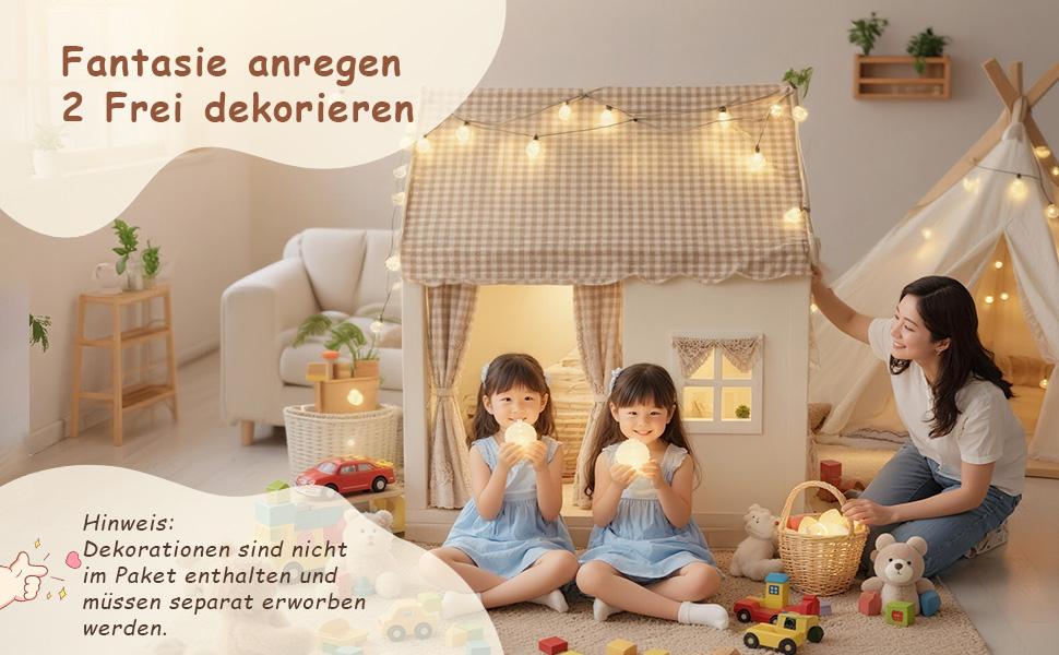 Дитячий намет для гри в приміщенні JRUKM - ігровий будиночок для дівчаток та хлопчиків, намет-ігровий будиночок для дитячої кімнати, для ігор та читання (нейтральні кольори)