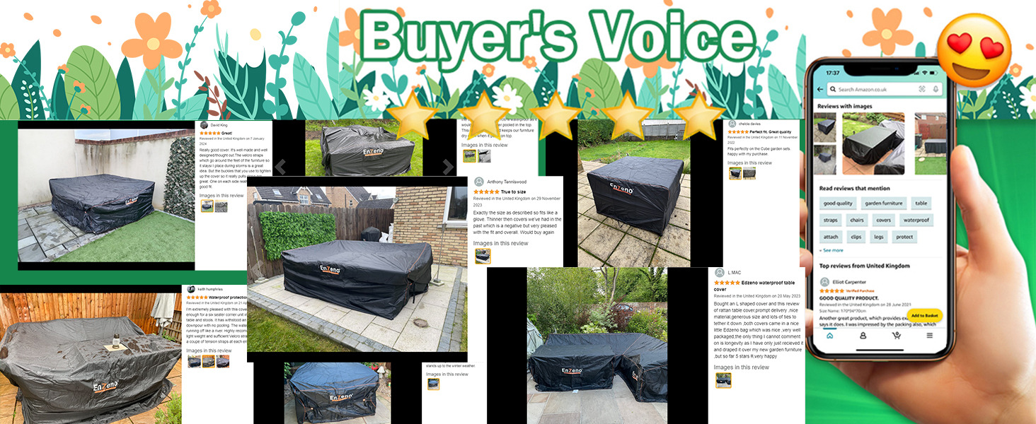 Чохол для садово-патіо меблів Enzeno, 242x182x100 см, водовідштовхуючий, 420D Oxford, захист від зими, для саду та тераси