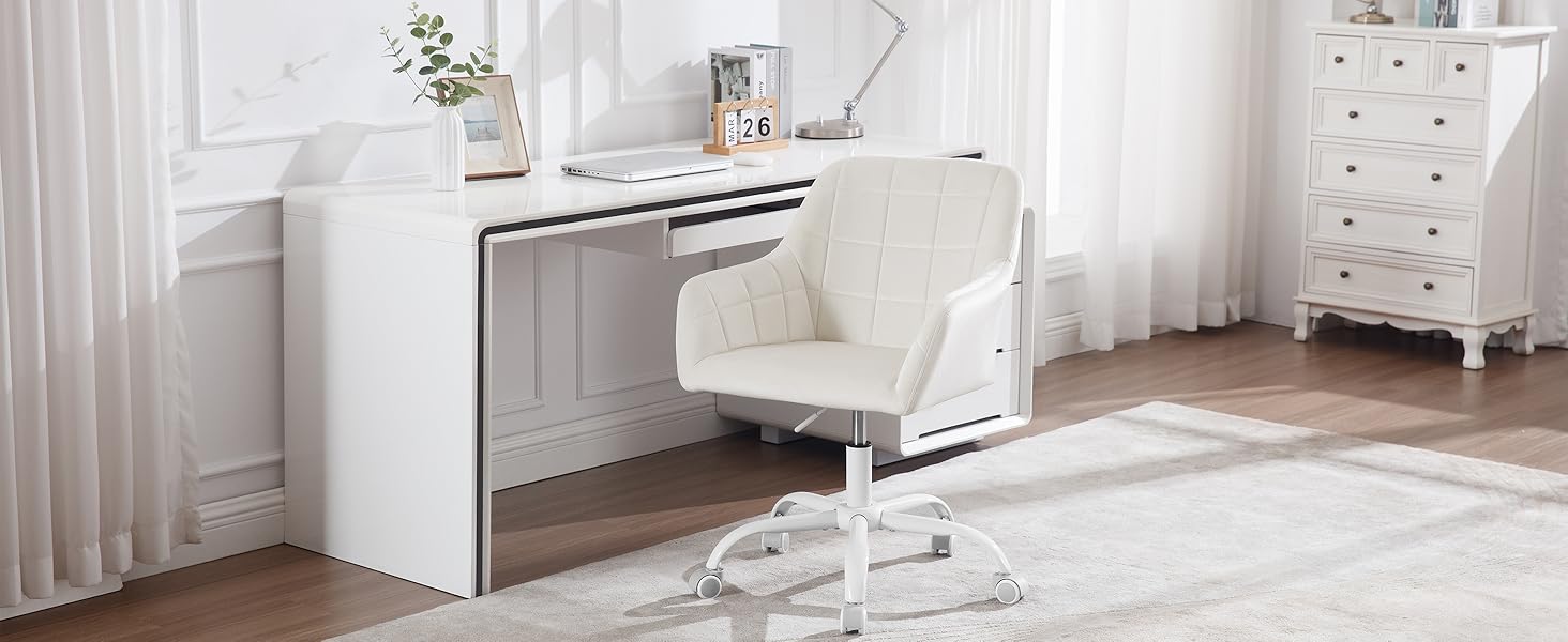 Офісний стілець WOLTU обертовий, ергономічний, з роликами, регульована висота, оксамит, темно-сірий/чорний для дому, офісу, спальні