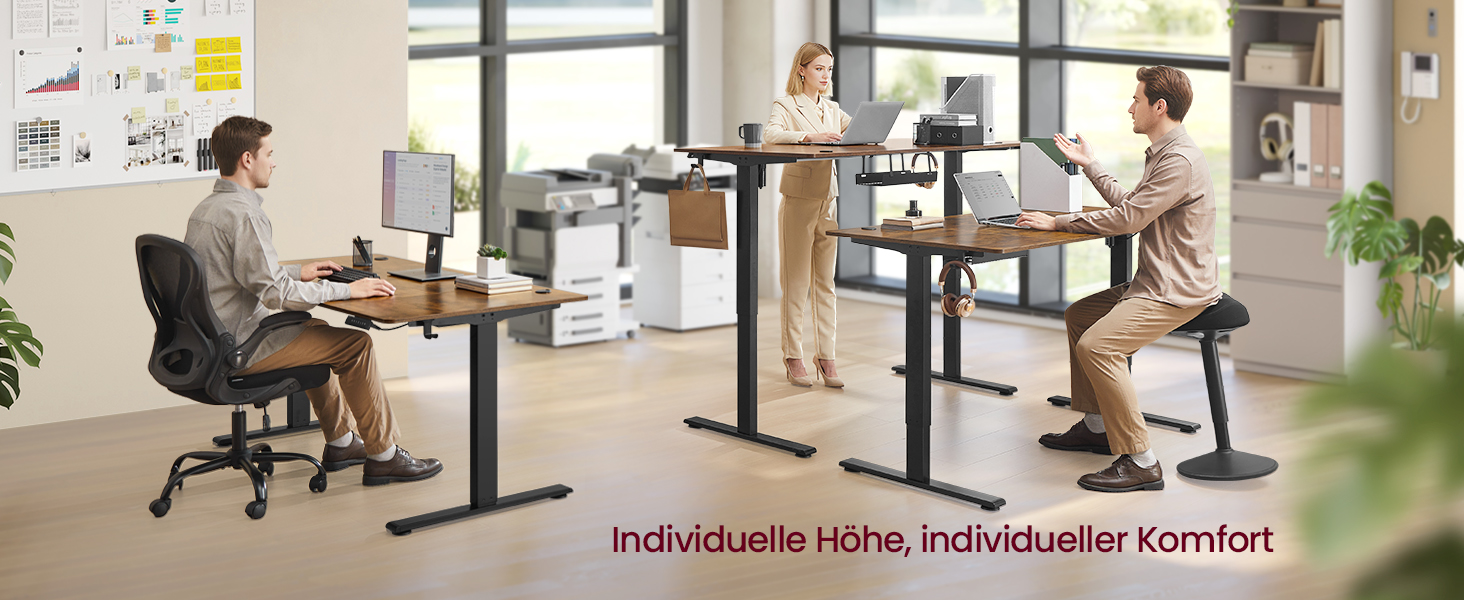 Стол для роботи VASAGLE з регулюванням висоти, USB-C, підставка для розеток, стоячий стіл, нагадування про перерви, 3 пам'яті, 160x80 см, Vintage Brown (LSD146WZ02)