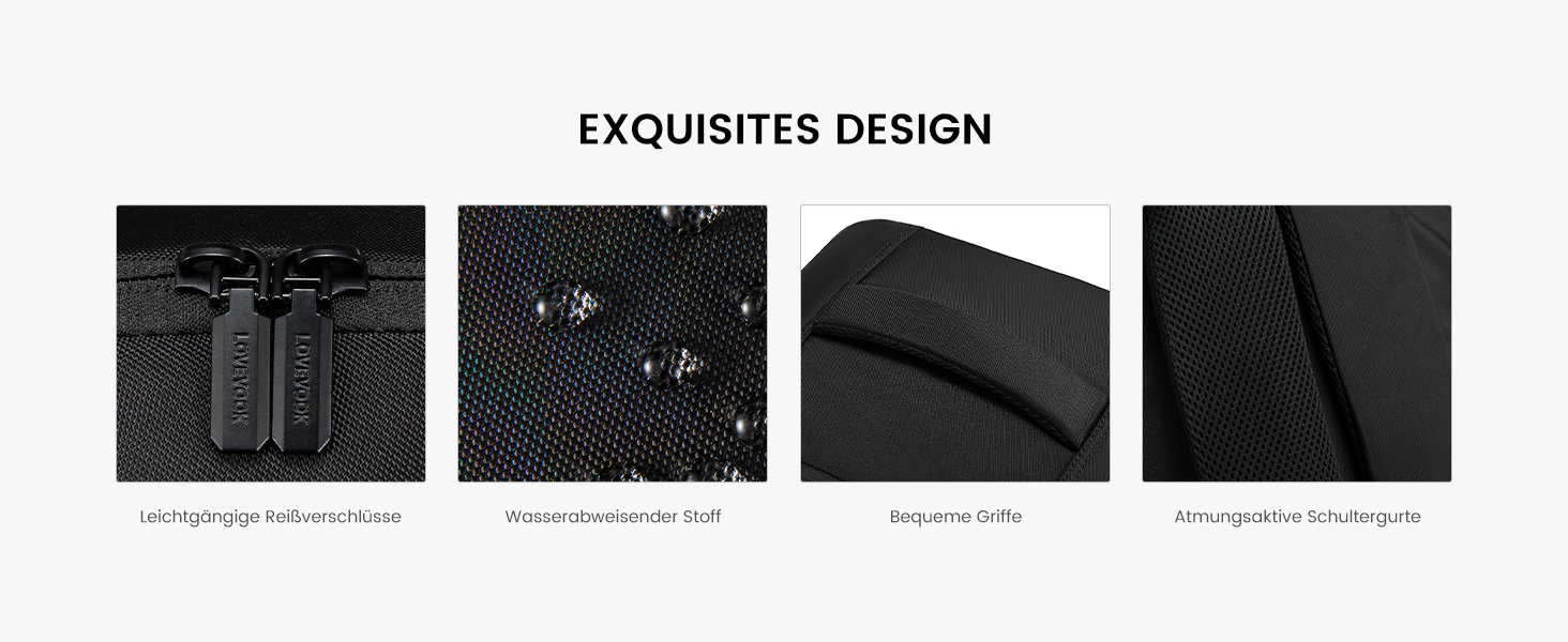 LOVEVOOK Рюкзак ручної поклажі, 18 дюймів, великий, для подорожей, авіакомпаній, чоловічий/жіночий, з відділенням для ноутбука, чорний