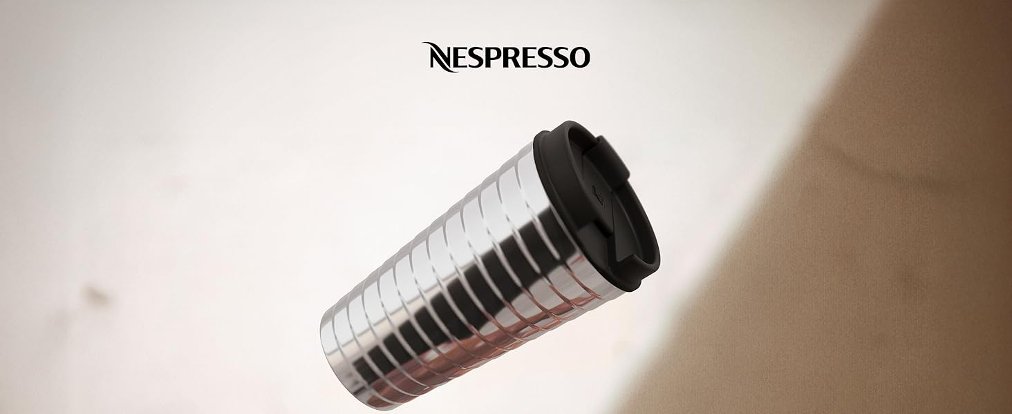 Термокружка Nespresso Touch з нержавіючої сталі, 345 мл, ізольована, витримує протікання