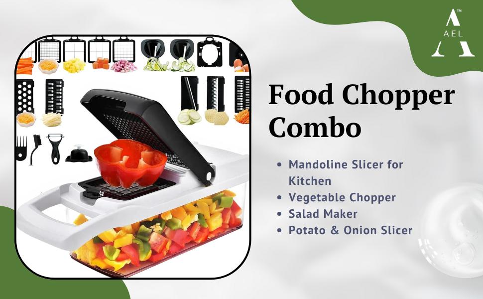 Багатофункціональний набір для нарізки овочів 22 в 1: спіралізатор, тертка, нарізчик для цибулі, картоплі, фруктів. Чорний