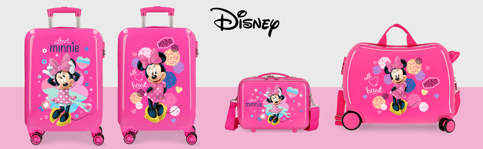 Валіза каюти Disney Love Minnie рожева 37x55x20 см Кодовий замок ABS з твердою оболонкою 32 л 2,5 кг 4 подвійні колеса ручна поклажа (рожева, валіза)