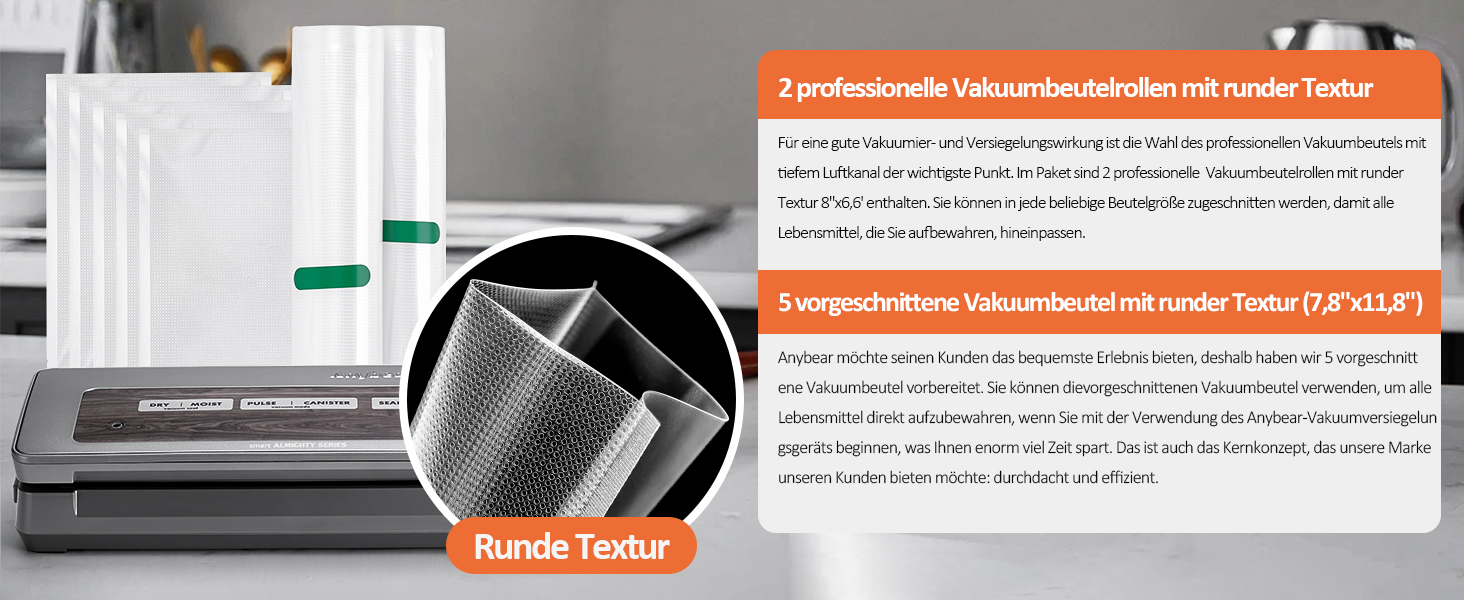 Вакууматор для продуктів з вбудованим різаком, 100 Вт, 90 кПа, цифровий таймер та відсіком для пакетів, сірий
