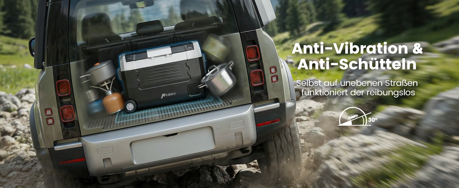 Автомобільний компресорний холодильник з Bluetooth, 45л: Подвійний температурний режим (-20°C/+20°C), 12/24/230V, з колесами та перегородкою для кемпінгу, авто, вантажівки