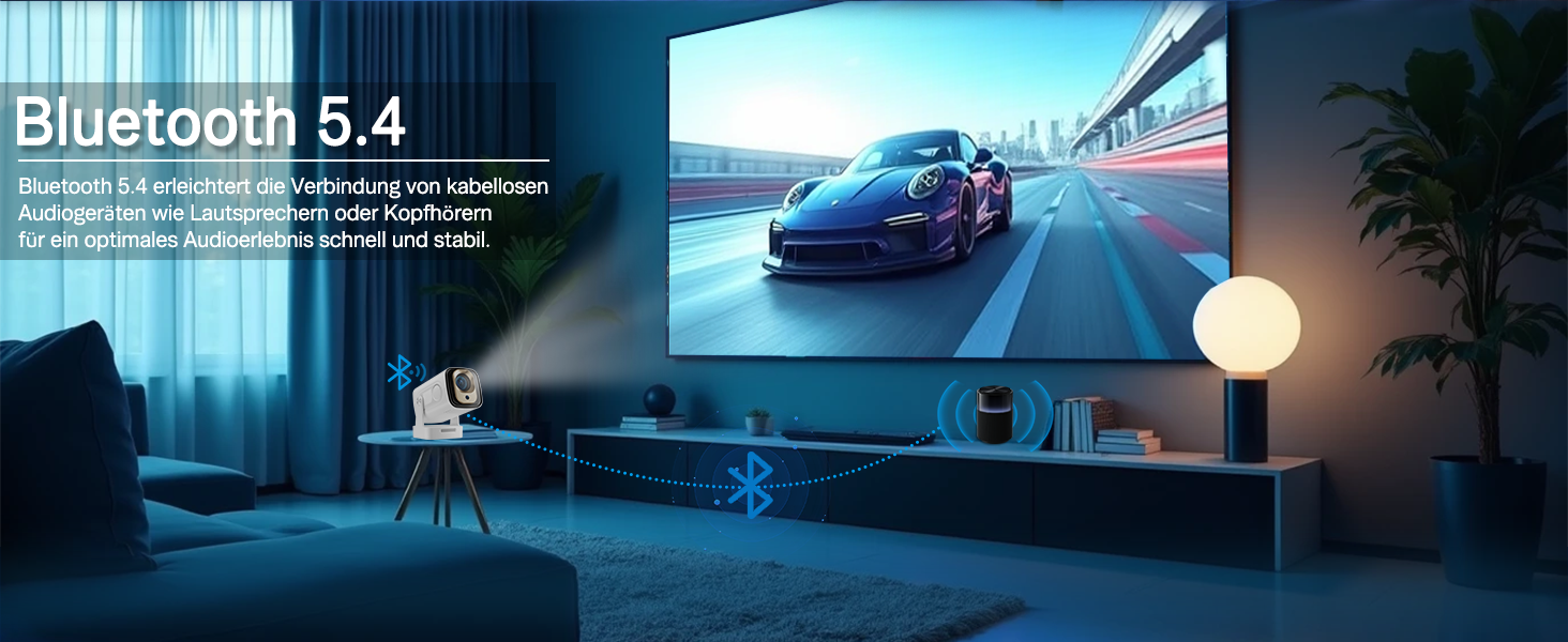 Портативний міні проєктор 4K з Wi-Fi та Android 11: підтримка 1080P Full HD, HDMI, для телефону/ПК/ноутбука, з вбудованим динаміком (HY260pro)